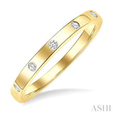 1/4 Ctw Flush Bezel Set Diamond Fashion Band in 14K Yellow Gold