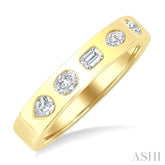 3/8 Ctw Spaced Mixed Shape Diamond Cut Fashion Band in 14K Yellow Gold
