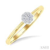 1/10 Ctw Lovebright Petite Round Shape Round Cut Diamond Fashion Ring in 10K Yellow Gold