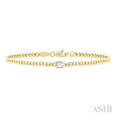 1/4 Ctw Emerald Cut Diamond Curb Link Bracelet in 14K Yellow Gold