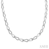 1/4 Ctw Single Cut Diamond Bold Knot Link Fashion Necklace in Sterling Silver