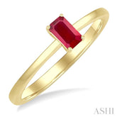 5x3 MM Octagon Shape Ruby Precious Solitaire Ring in 14K Yellow Gold