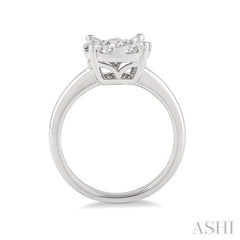 1/4 Ctw Lovebright Round Cut Diamond Bridal Ring in 14K White Gold