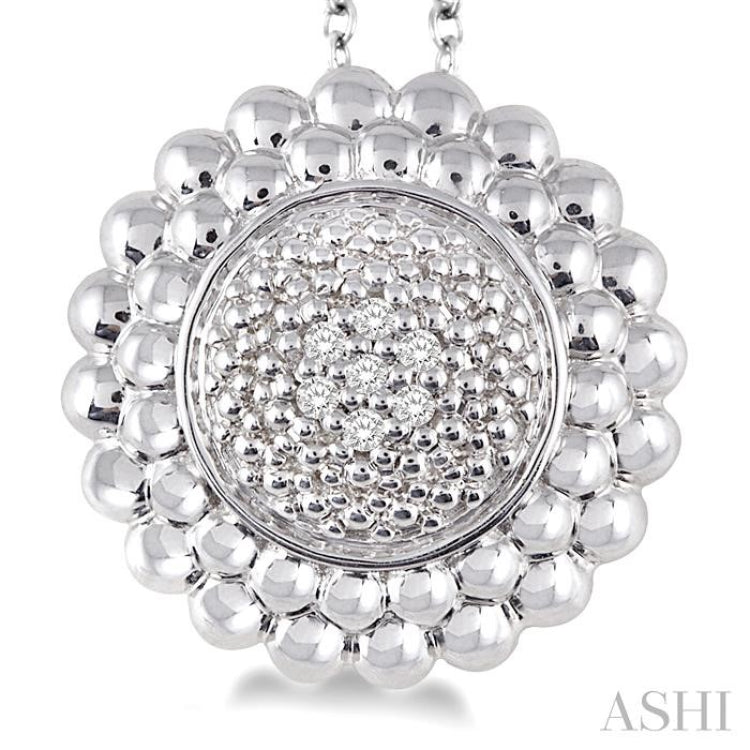 1/50 Ctw Round Cut Diamond Pendant in Sterling Silver with Chain