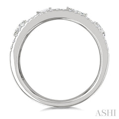 5/8 Ctw Mixed Shape Cut Diamond Fashion Wide Band in 14K White Gold