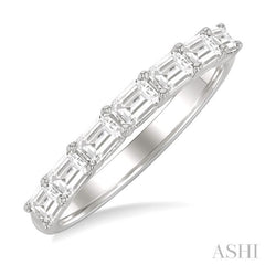 1 Ctw East-West Emerald Cut Diamond Fashion Band in 14K White Gold