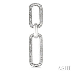 1/10 Ctw Bold Single Cut Diamond Paperclip Earrings in Sterling Silver