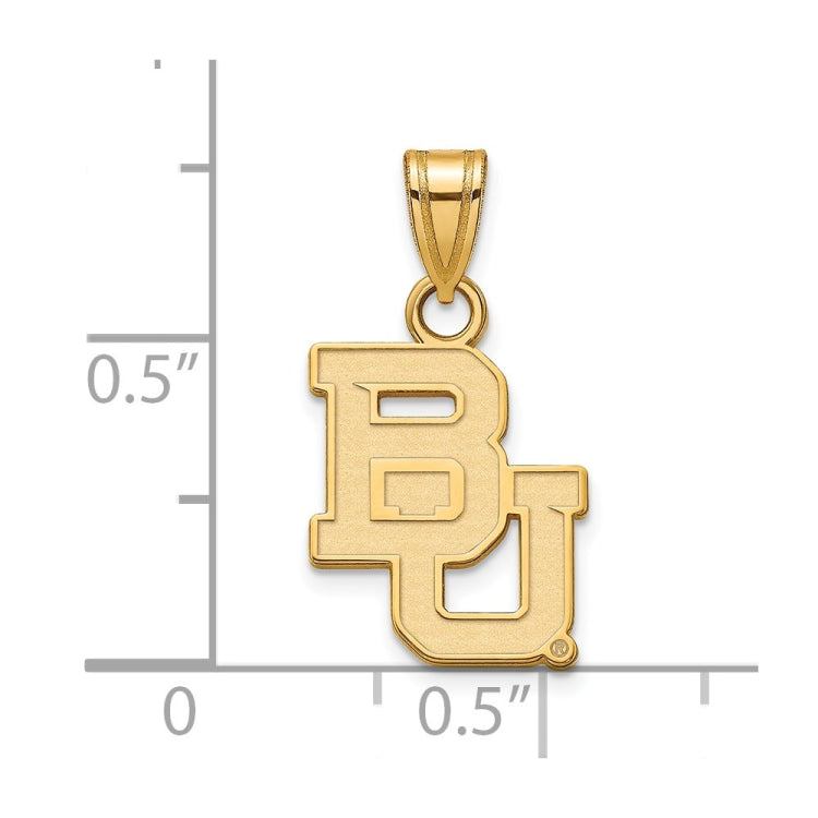 10k Gold LogoArt Baylor University Bears Small Pendant