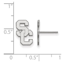 10k White Gold University of Southern California S-C Small Post Earrings