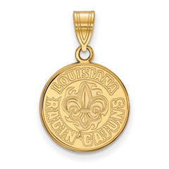 10k Gold LogoArt University of Louisiana at Lafayette Medium Pendant