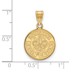 10k Gold LogoArt University of Louisiana at Lafayette Medium Pendant