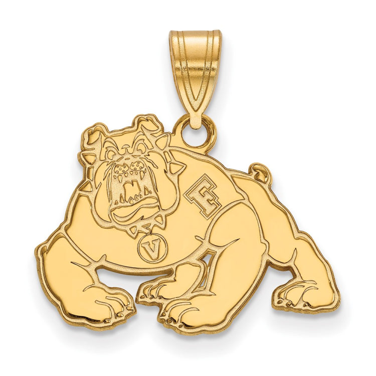 10k Gold LogoArt California State University Fresno Bulldog Medium Pendant
