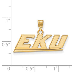 10k Gold LogoArt Eastern Kentucky University E-K-U Small Pendant