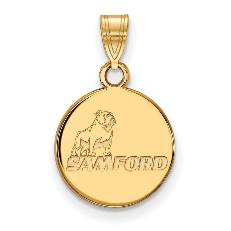 10k Gold LogoArt Samford University Small Disc Pendant