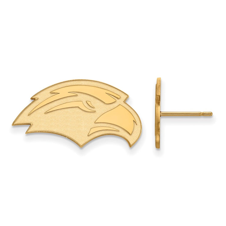 14k Gold LogoArt University of Southern Mississippi Eagle Small Post Earrings