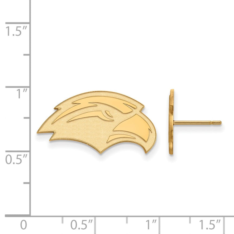 14k Gold LogoArt University of Southern Mississippi Eagle Small Post Earrings