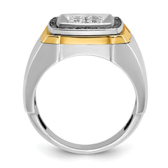 Men's TT Cluster Ring with All Bright Finish and Black Rhodium Accent Mtg