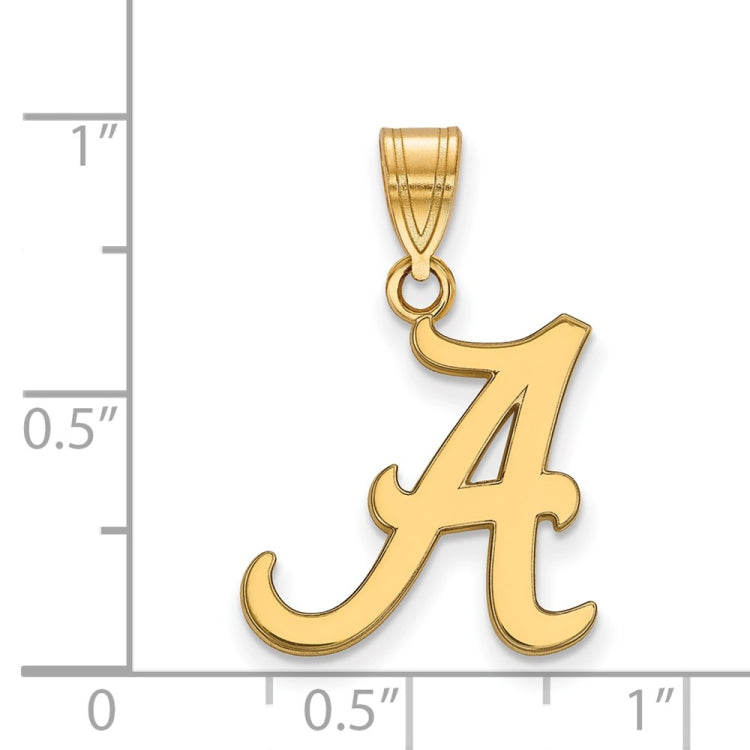 14k Gold LogoArt University of Alabama Letter A Medium Pendant