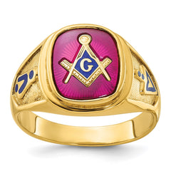 GTS CR RUBY MASONIC RING Mounting