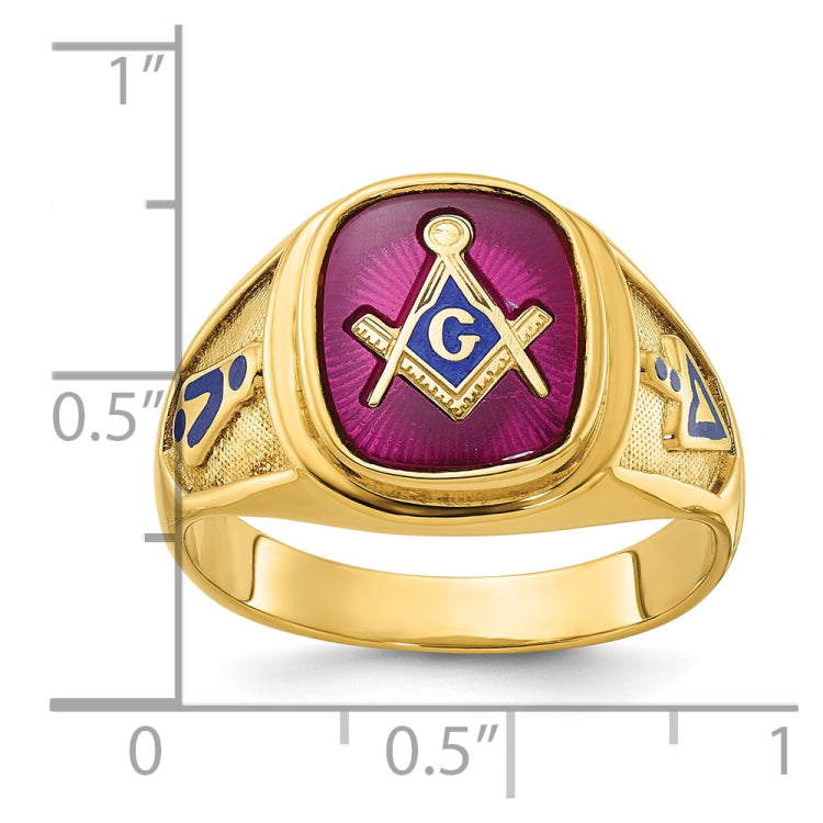 GTS CR RUBY MASONIC RING Mounting