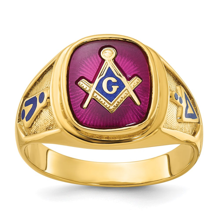 GTS CR RUBY MASONIC RING Mounting
