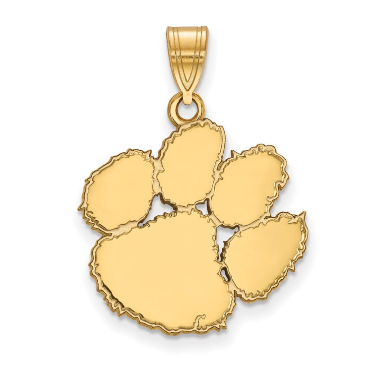 14k Gold LogoArt Clemson University Tiger Paw Large Pendant