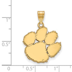 14k Gold LogoArt Clemson University Tiger Paw Large Pendant