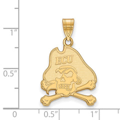 14k Gold LogoArt East Carolina University Pirate Large Pendant