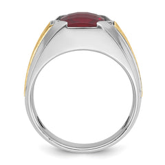 IBGoodman 10k Two-tone Men's Polished and Satin Gemstone and Diamond Ring Mounting