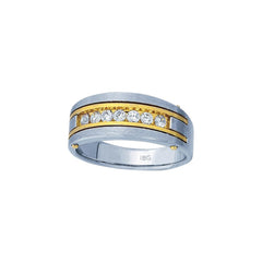 14k Two-tone IBGoodman Men's Diamond and Satin Ring Mounting