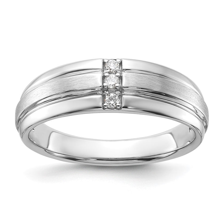 Men's White Gold .06ct tw Diamond Wedding Band
