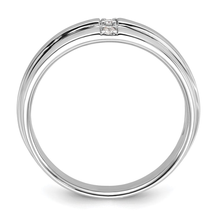 Men's White Gold .06ct tw Diamond Wedding Band