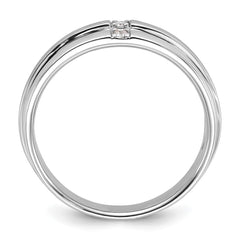 Men's White Gold .06ct tw Diamond Wedding Band