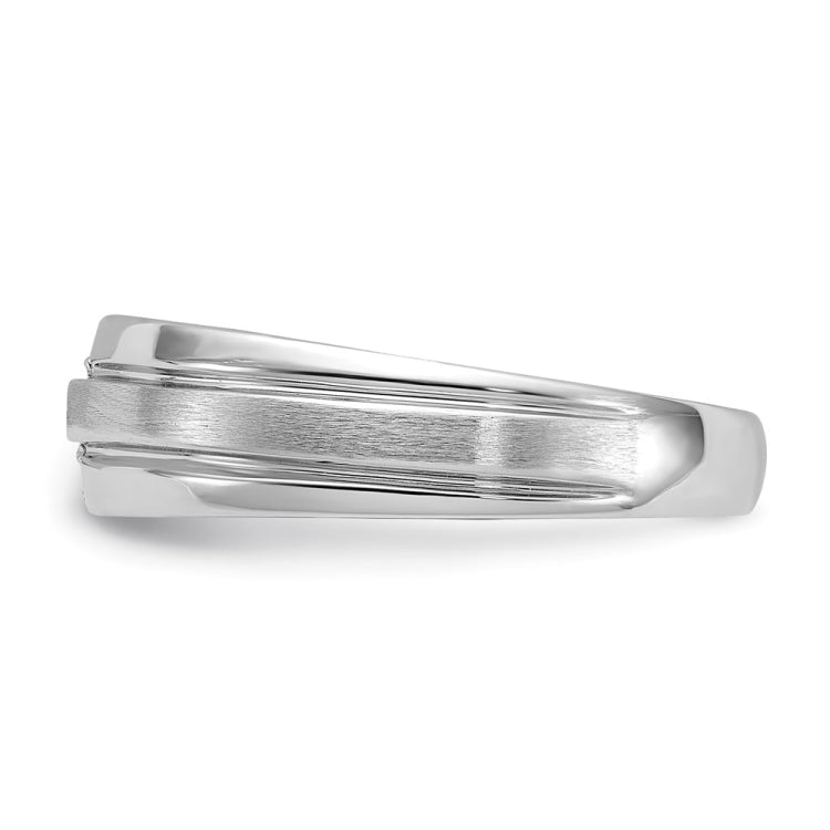 Men's White Gold .06ct tw Diamond Wedding Band