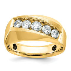 14k IBGoodman Men's Polished and Satin 5-Stone Ring Mounting