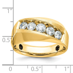 14k IBGoodman Men's Polished and Satin 5-Stone Ring Mounting