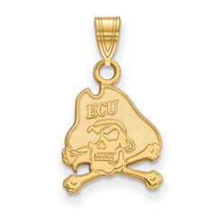 14k Gold LogoArt East Carolina University Pirate Small Pendant