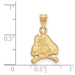 14k Gold LogoArt East Carolina University Pirate Small Pendant