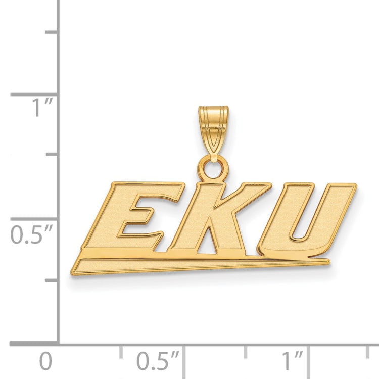 14k Gold LogoArt Eastern Kentucky University E-K-U Small Pendant