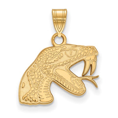 14k Gold LogoArt Florida A and M University Rattler Small Pendant