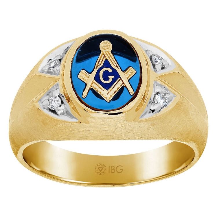 14ky Closed Back Master Mason Ring Mounting .08ct TW diamond.