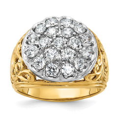Men's Yellow Gold 2ct tw Diamond Cluster Ring Mounting