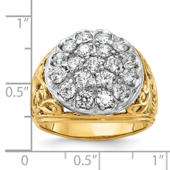 Men's Yellow Gold 2ct tw Diamond Cluster Ring Mounting