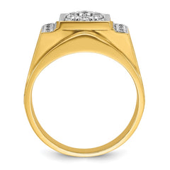 10k Two-tone IBGoodman Men's Polished and Satin Cluster Ring Mounting