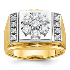 Men's Two-tone Cluster with Satin Finish  (j-back) Mounting