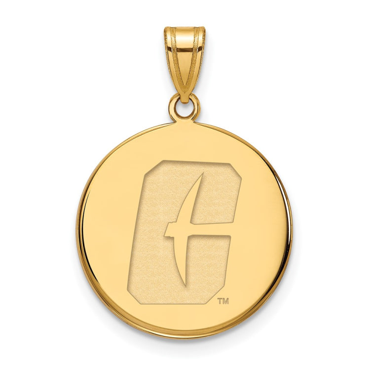 10k Gold LogoArt University of North Carolina at Charlotte 49ers Large Disc Pendant