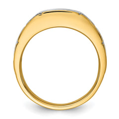 Men's Two-tone Solitaire Ring with Satin Finish Mounting