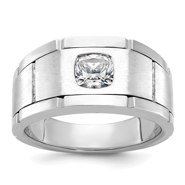 10k White Gold IBGoodman Men's Cushion Diamond Ring Mounting