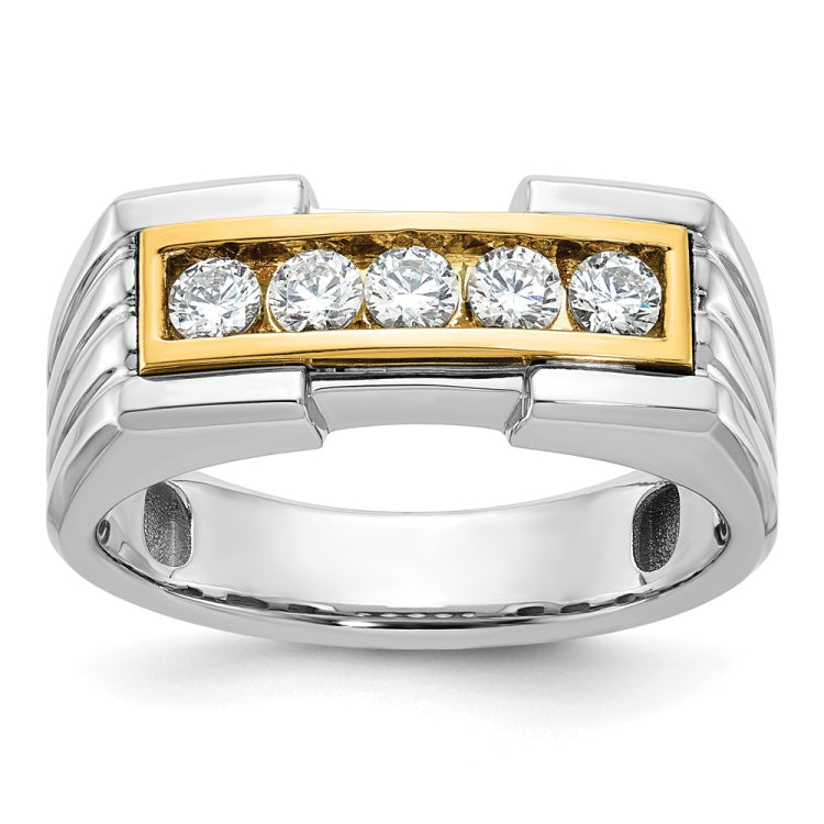 Men's Two-tone .50ct tw Diamond Wedding Band Mounting