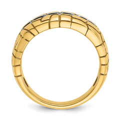 10k IBGoodman Men's Polished and Nugget Texture 7-Stone Ring Mounting